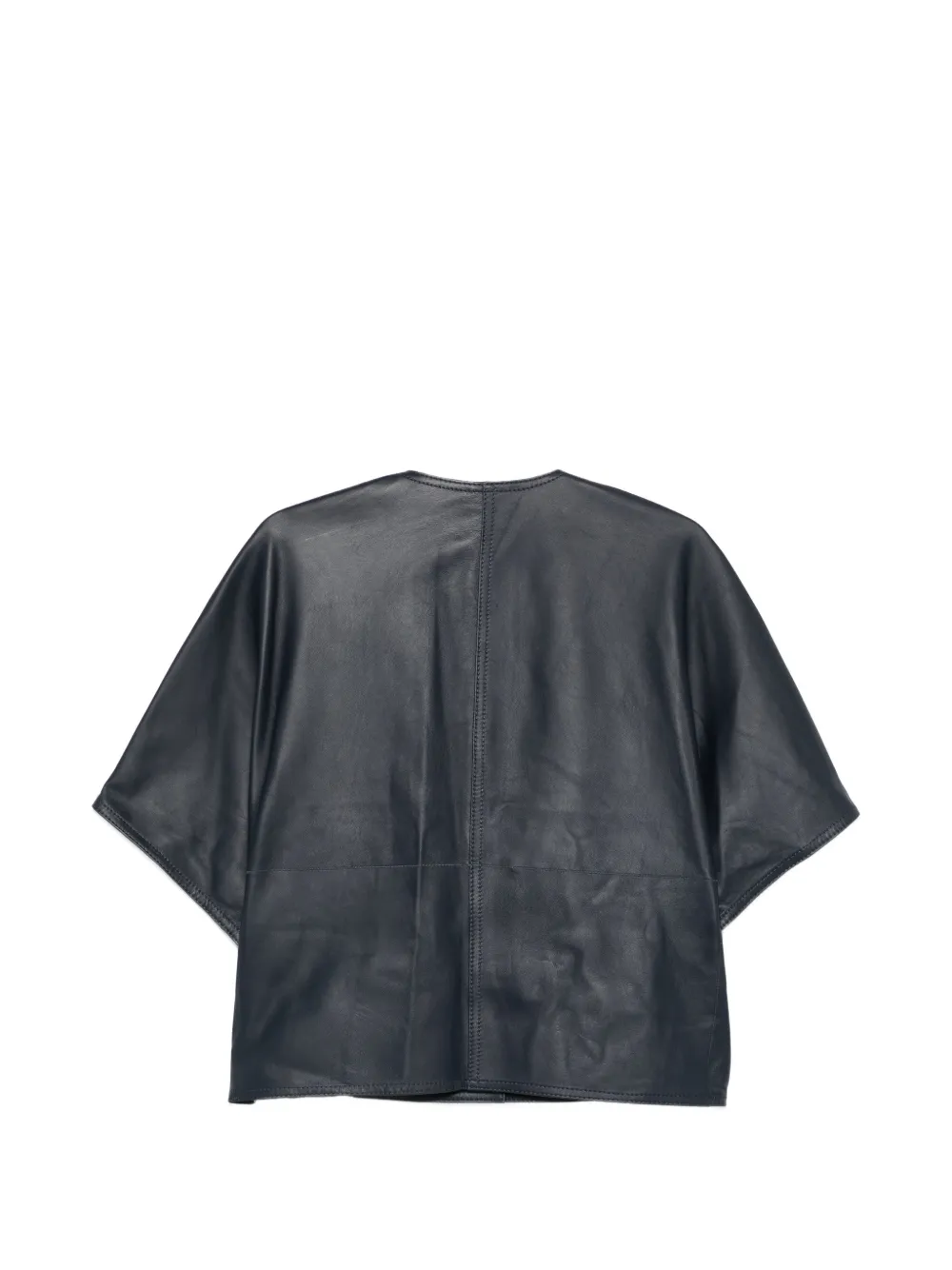 Manzoni 24 Buttoned Leather Jacket In Blue