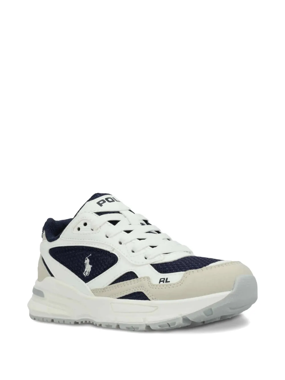 POLO RALPH LAUREN KIDS Trackster 275 mesh-detail panelled sneakers - Bianco