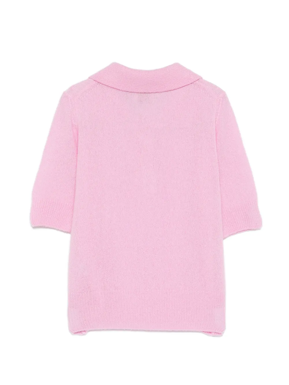  Incentive! Cashmere Button Polo Sweater - Pink 