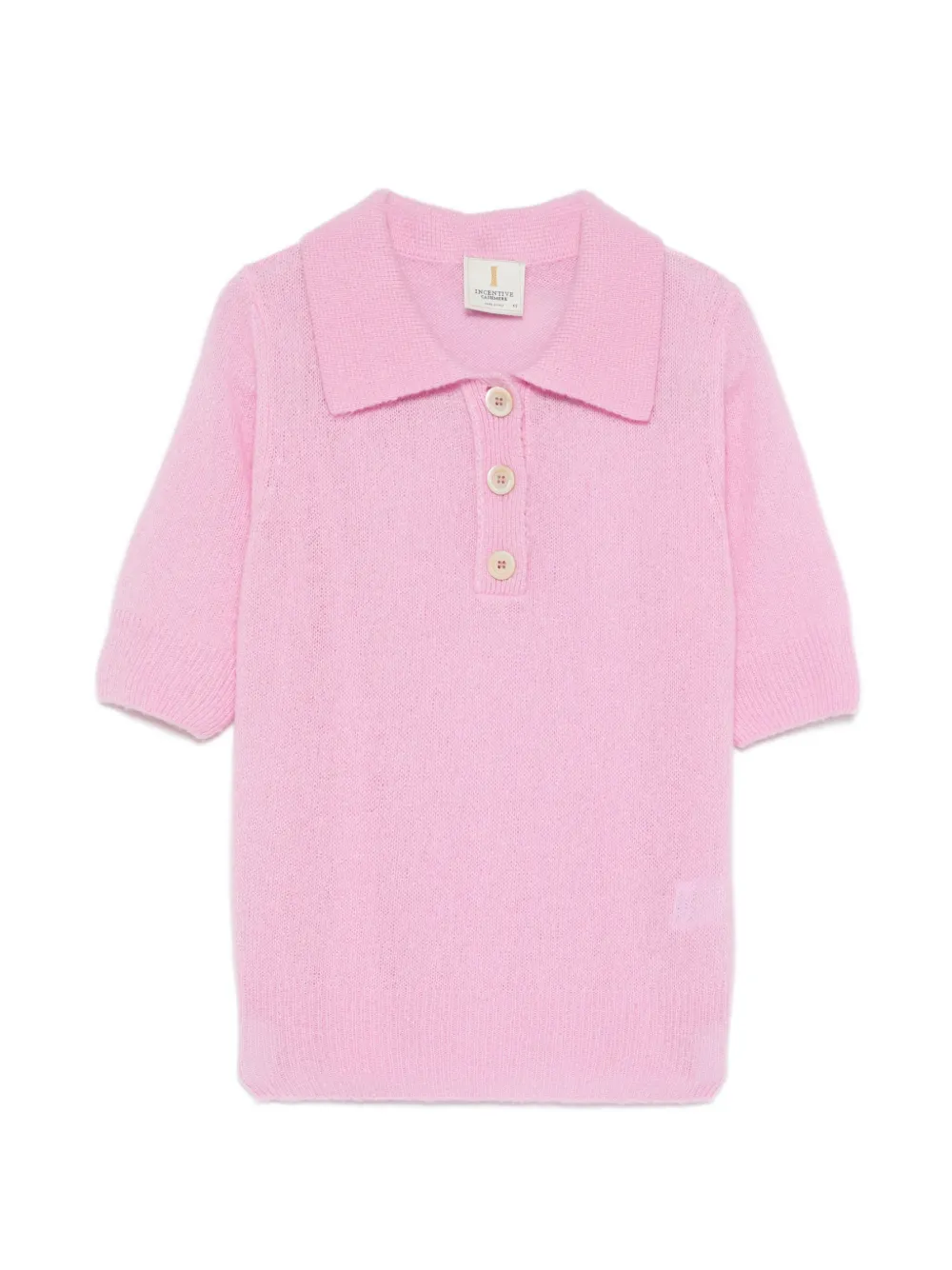 Incentive! Cashmere button polo sweater - Rosa