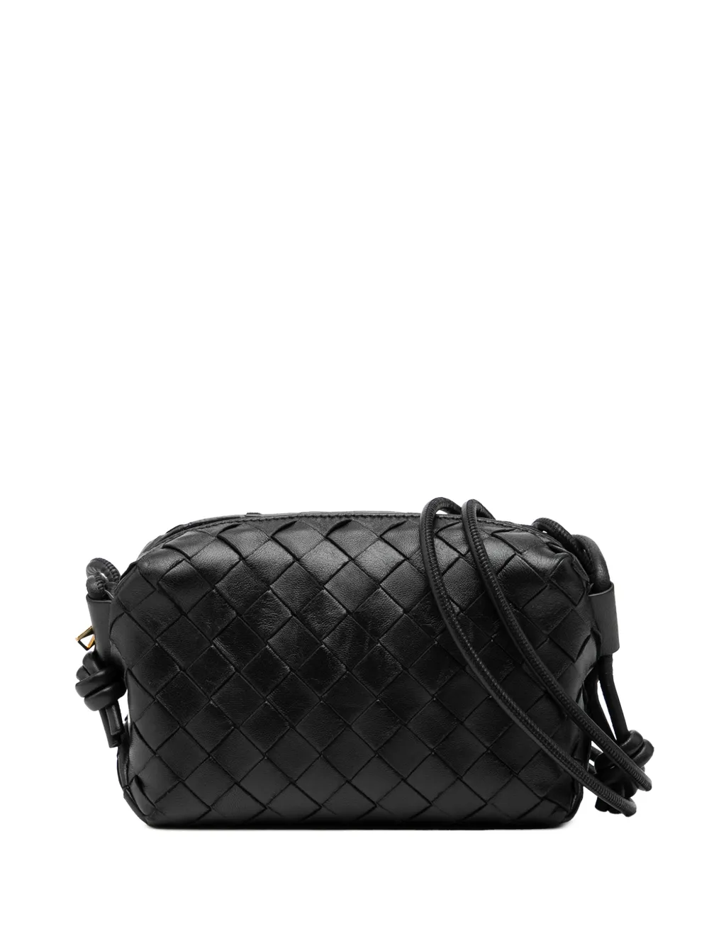 Bottega Veneta Pre-Owned Borsa a tracolla Intrecciato Loop mini in pelle di agnello 2012-2026 - Nero