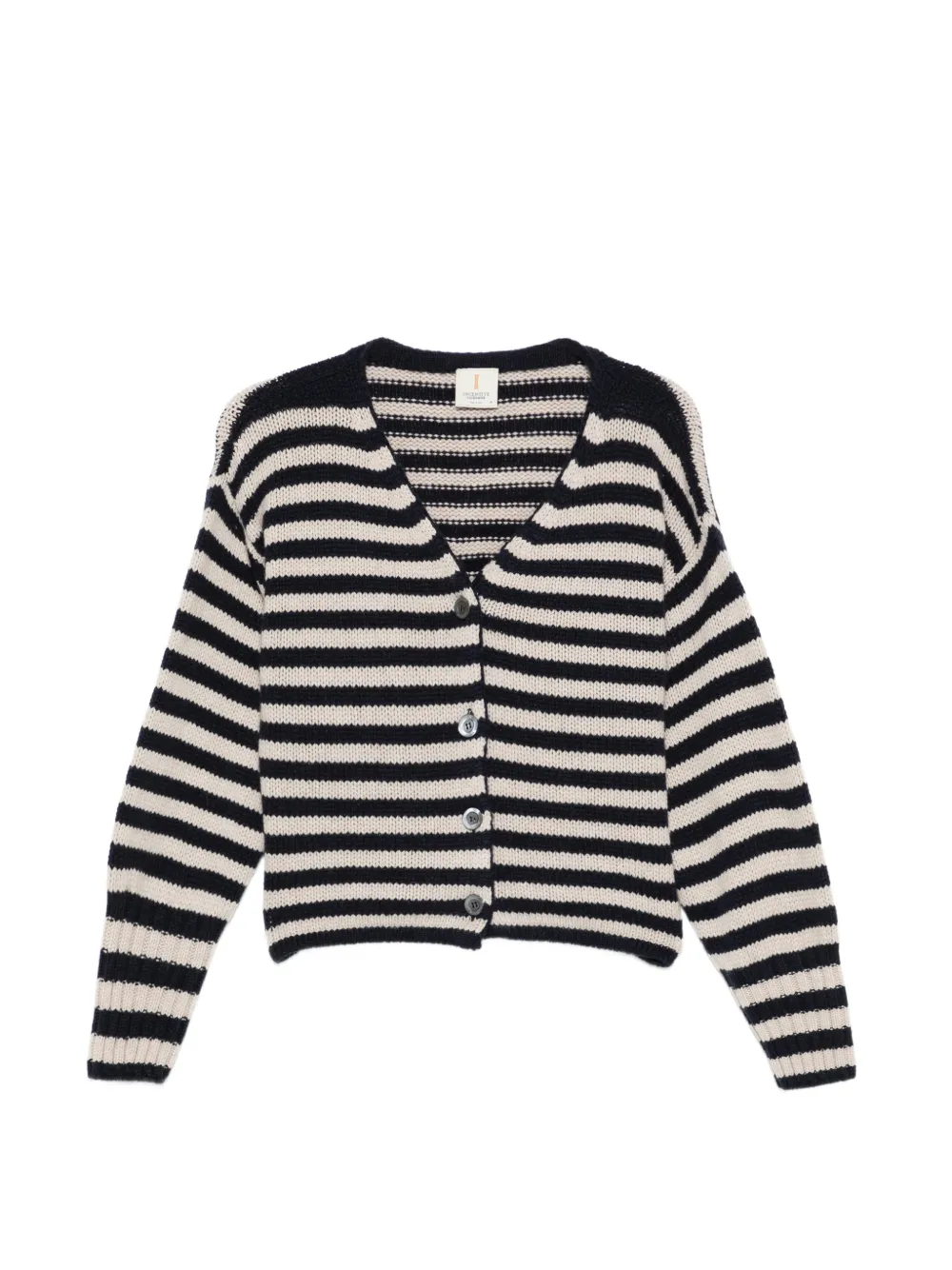 Incentive! Cashmere striped cardigan - Nero