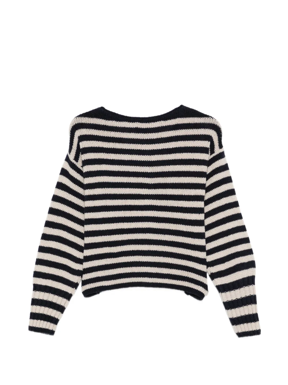  Incentive! Cashmere Striped Cardigan - Black 