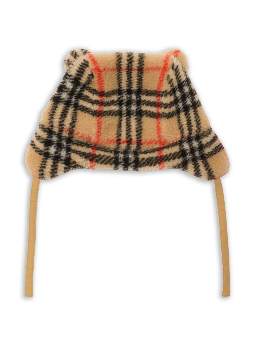  Burberry Kids Check Fleece Trapper Hat - Neutrals 
