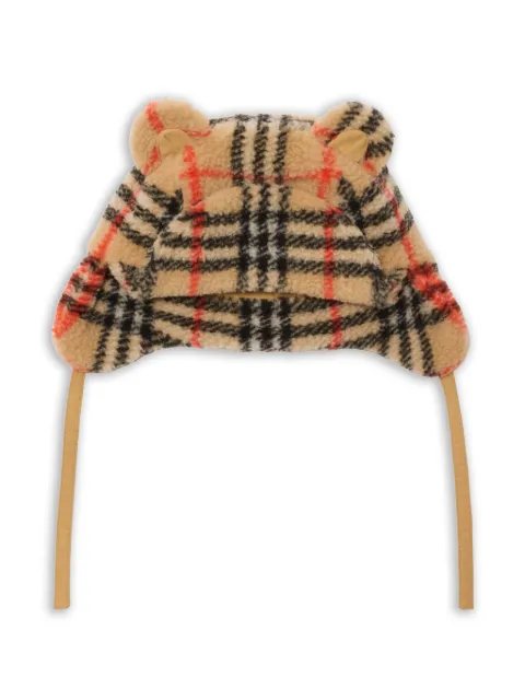 Burberry Kids Check fleece trapper hat
