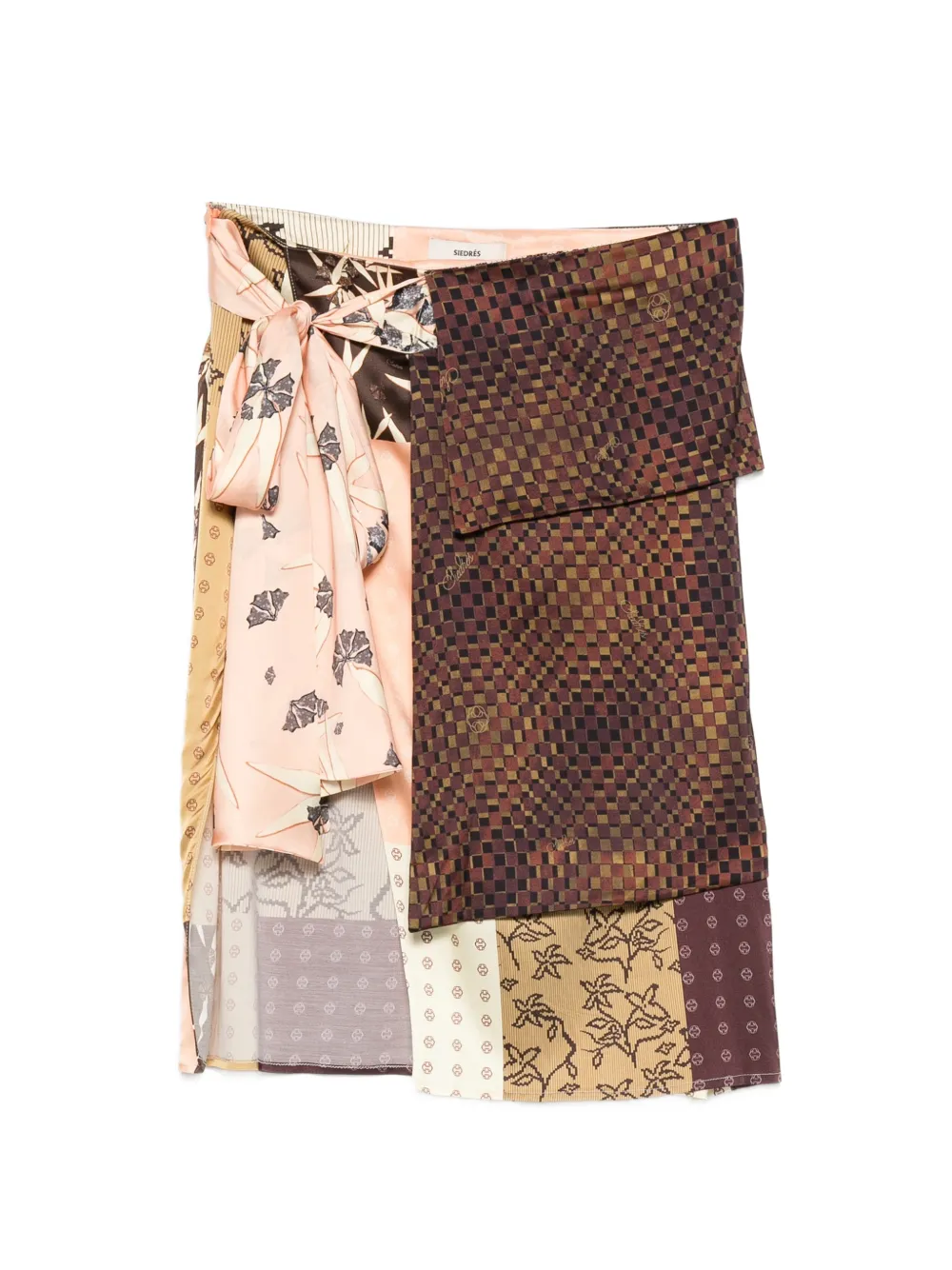 SIEDRES Zoe floral-detail midi skirt - Marrone