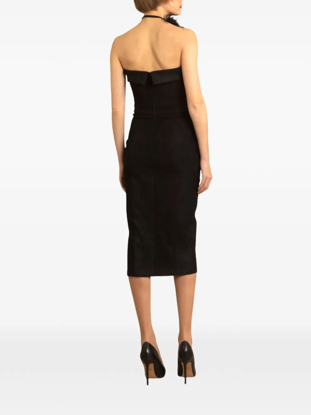 Gemy Maalouf Strapless midi-jurk met korset-design Zwart