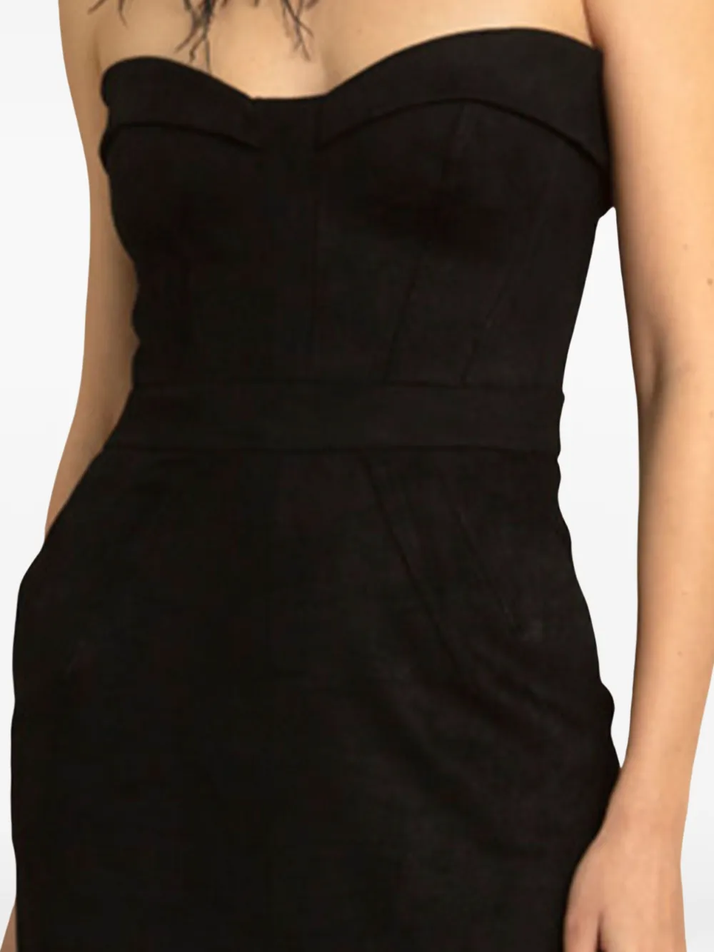 Gemy Maalouf Strapless midi-jurk met korset-design Zwart