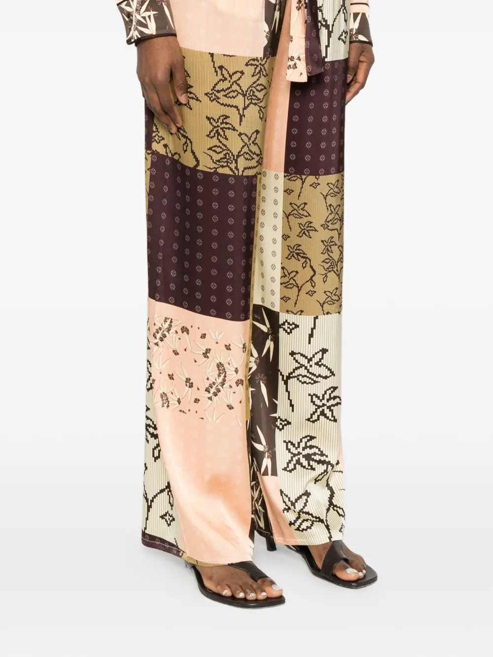  Siedres Manoce Floral-detail Trousers - Brown 