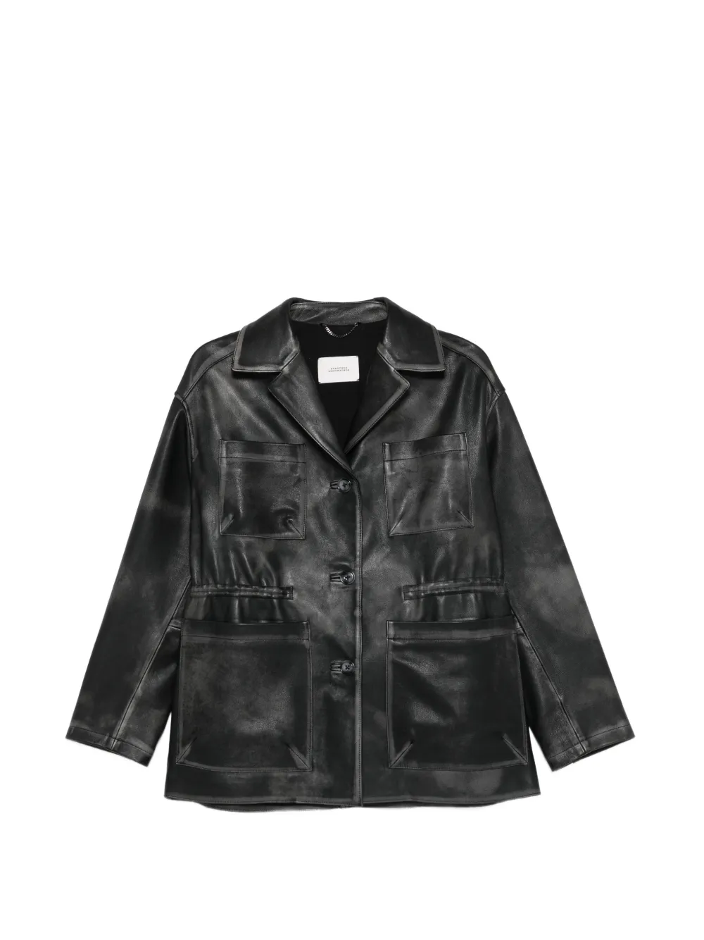 Dorothee Schumacher Sleek Statement Lederjacke mit Taschen - Schwarz