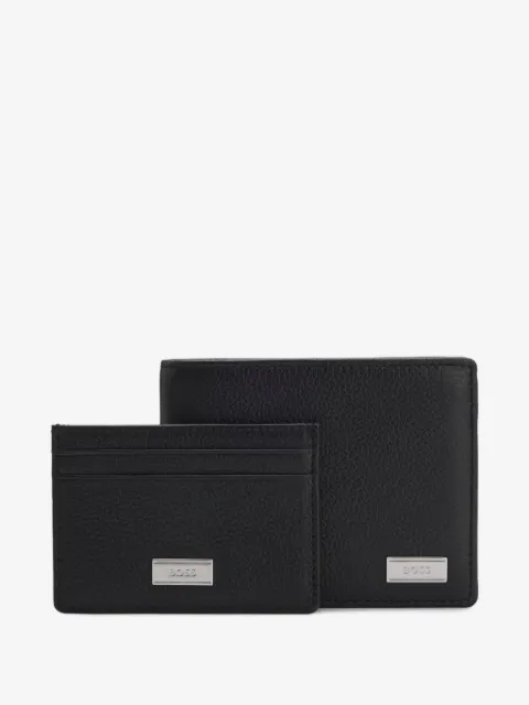 BOSS Conjunto de porta-cartões e carteira em couro