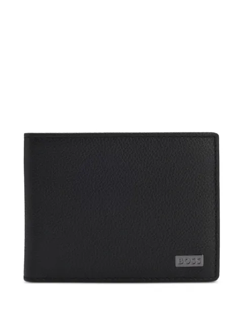BOSS Carteira de couro com placa de logo