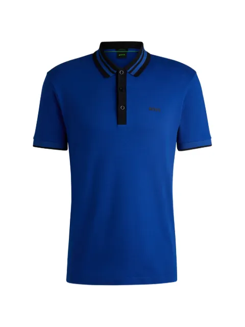 BOSS Camisa polo com listras na gola