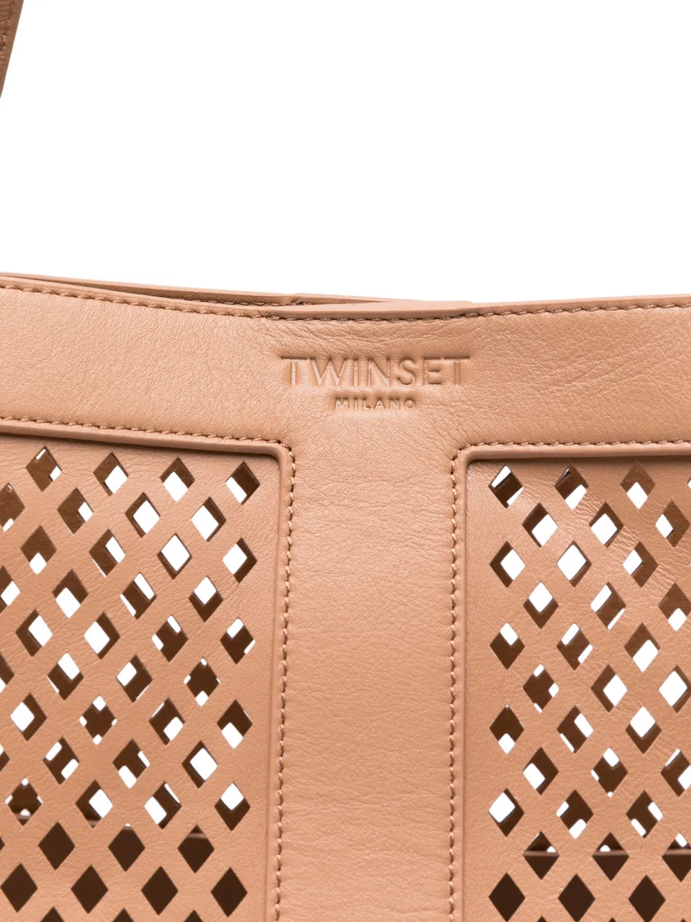  Twinset Laser-cut Tote Bag - Neutrals 