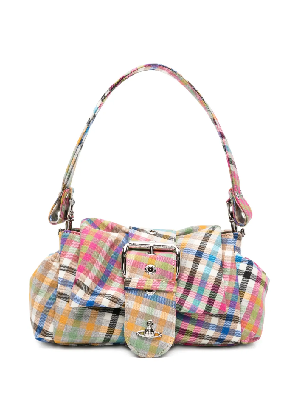 Vivienne Westwood Hazel plaid-pattern clutch bag - Rosa