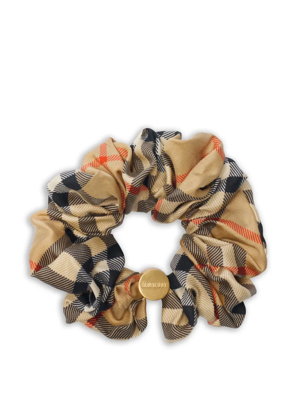 Burberry Geruite zijden scrunchie Beige