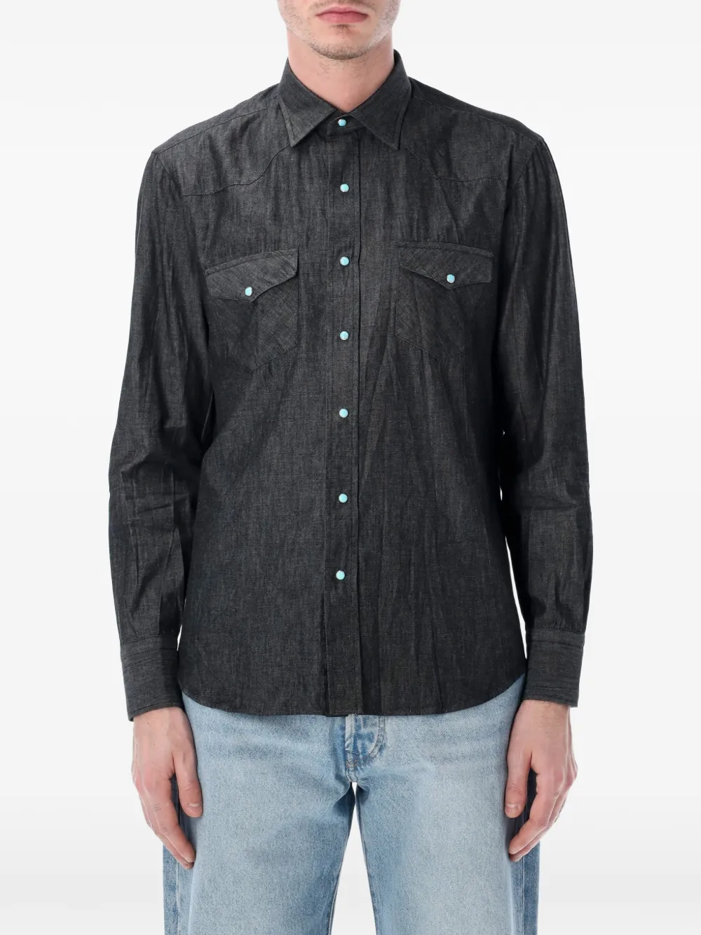 Salvatore Piccolo Texana pocket buttoned shirt - Grigio
