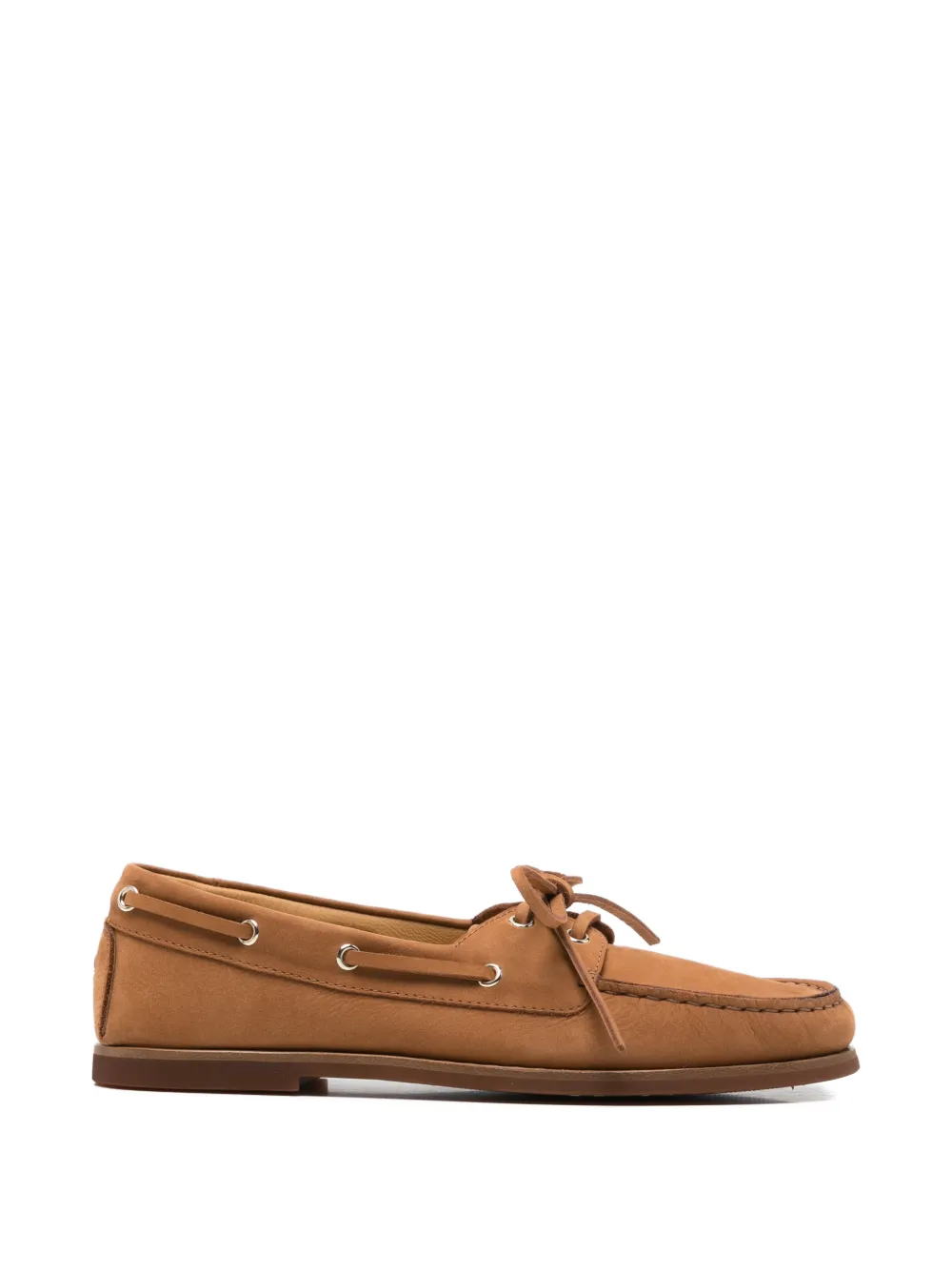 Henderson Baracco Zelia lace-up detail boat shoes - Marrone