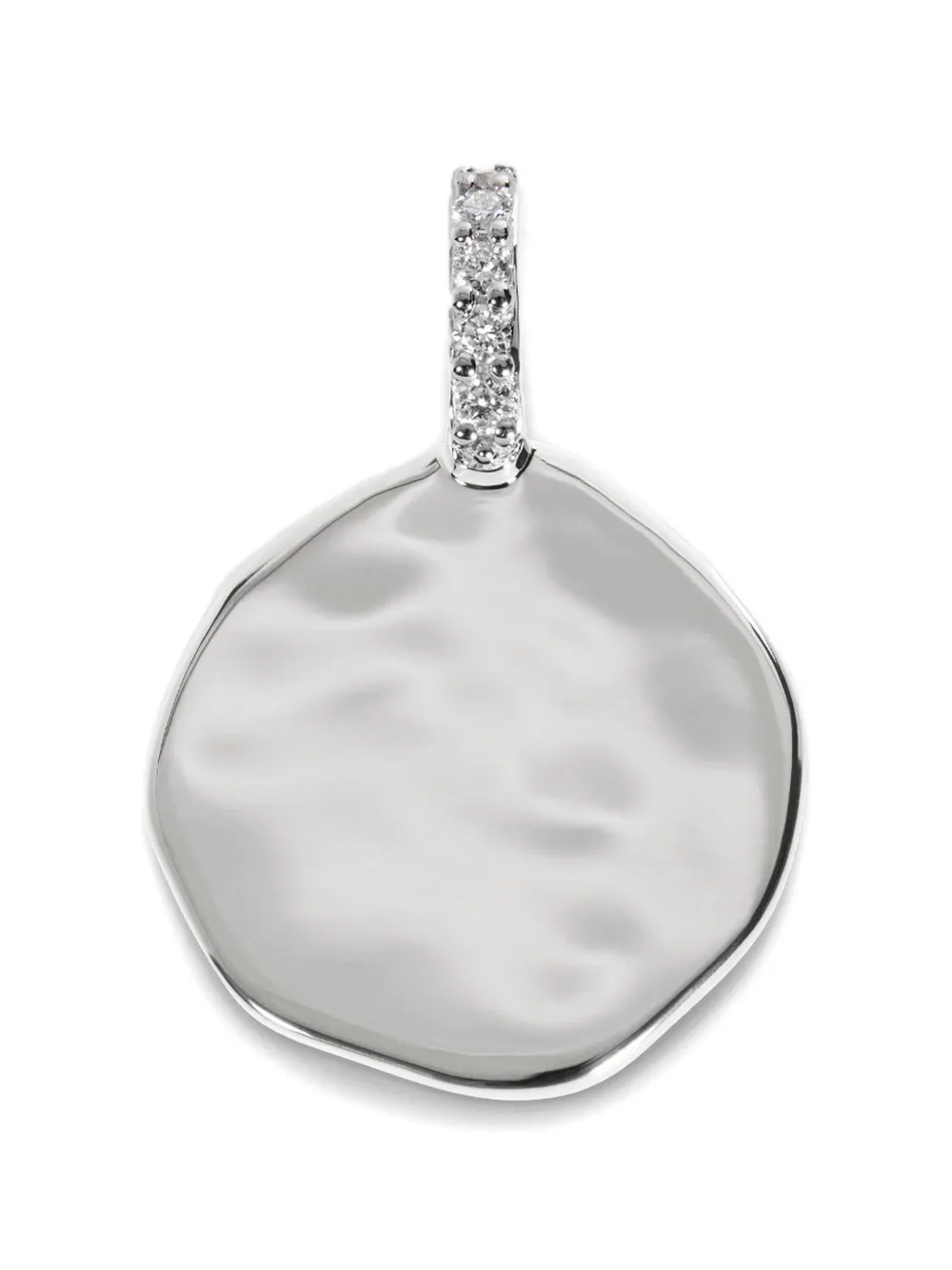 Monica Vinader Pendente a moneta con diamanti - Argento