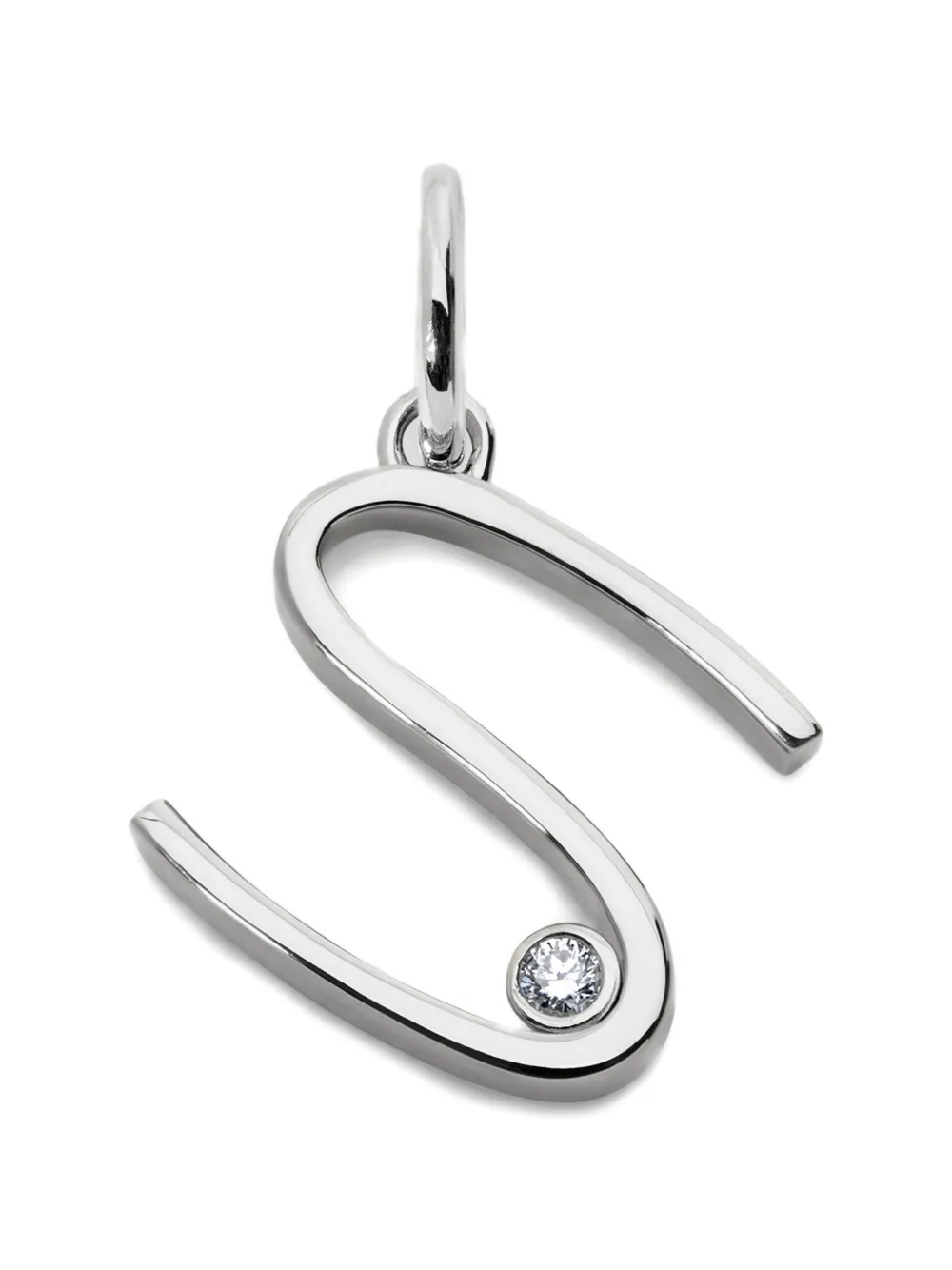 Monica Vinader Pendente con lettera Solitaire - Argento