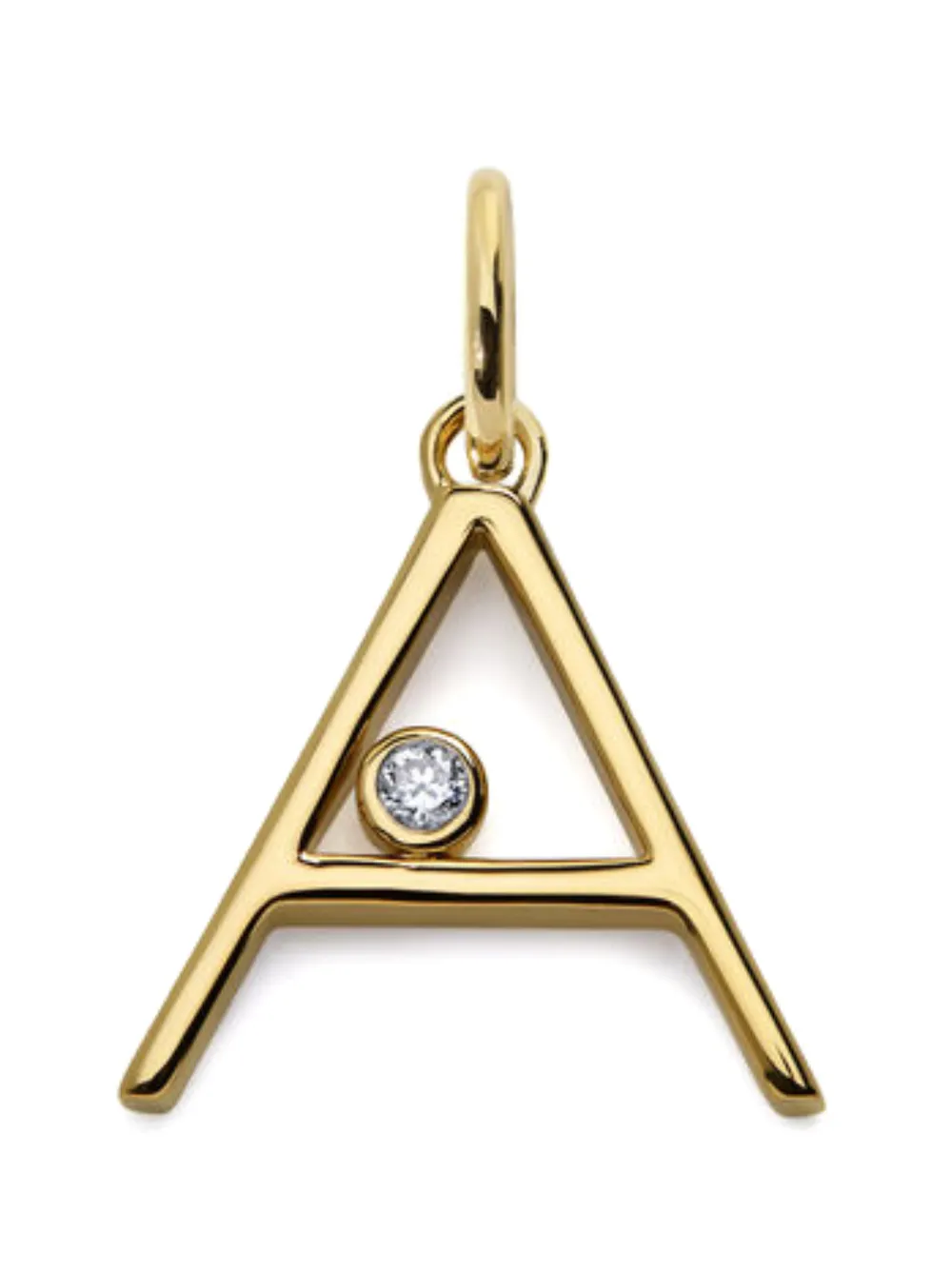 Monica Vinader Pendente a forma di lettera con diamanti - Oro