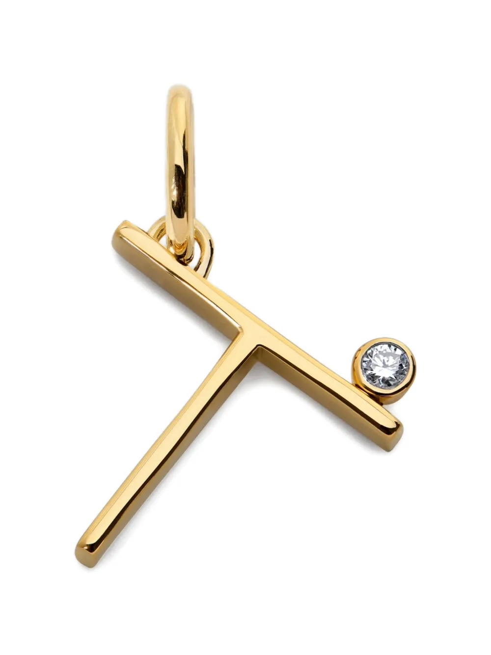 Monica Vinader Pendente a forma di lettera con diamanti - Oro