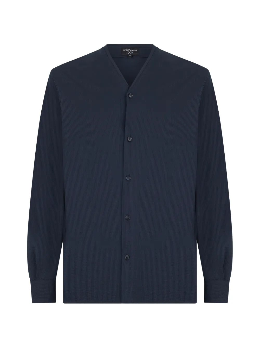 Emporio Armani icon buttoned v-neck shirt - Blu