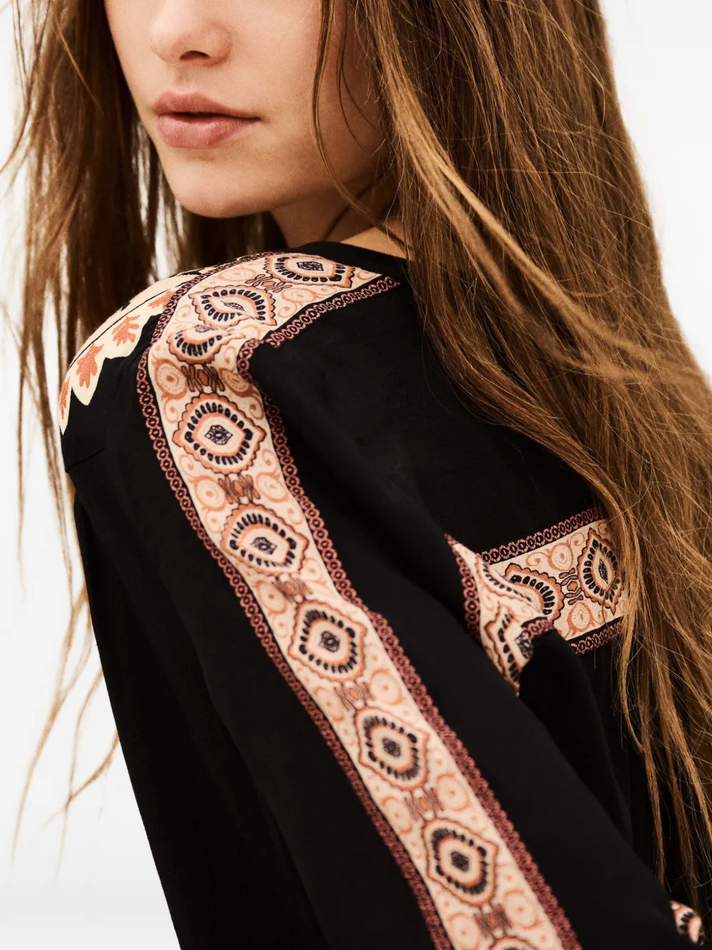 Ba&Sh Valda blouse met knopen met patroon Zwart