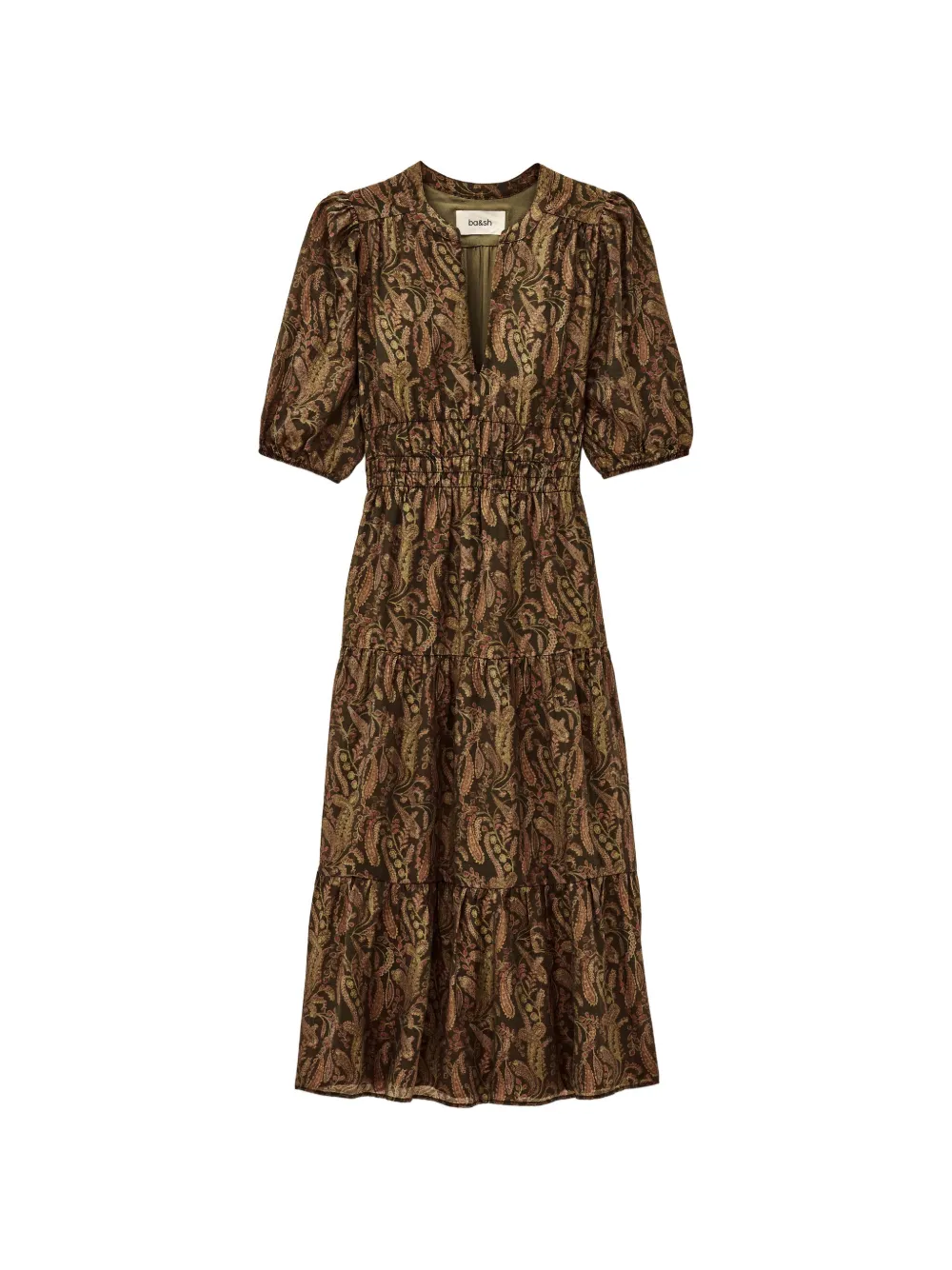 Ba&Sh Tanyssa paisley-pattern tiered dress | Green | Image 1