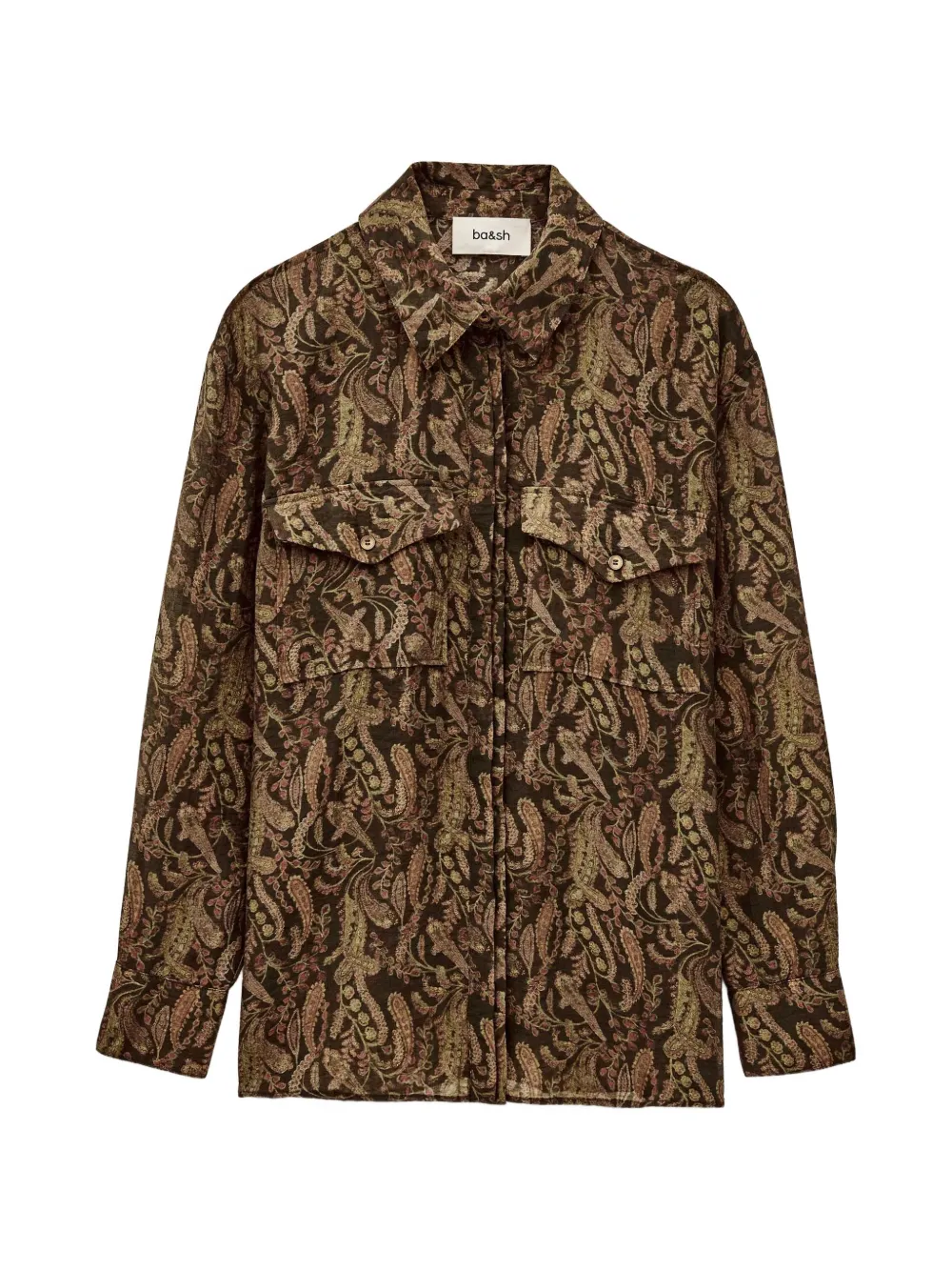 Ba&Sh Tao paisley-pattern chest-pocket shirt - Green