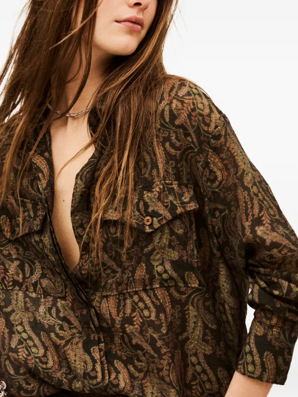 Tao Paisley-Pattern Chest-Pocket Shirt