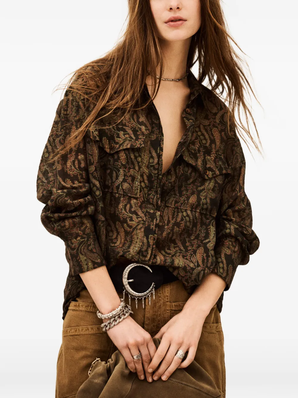 Tao Paisley-Pattern Chest-Pocket Shirt
