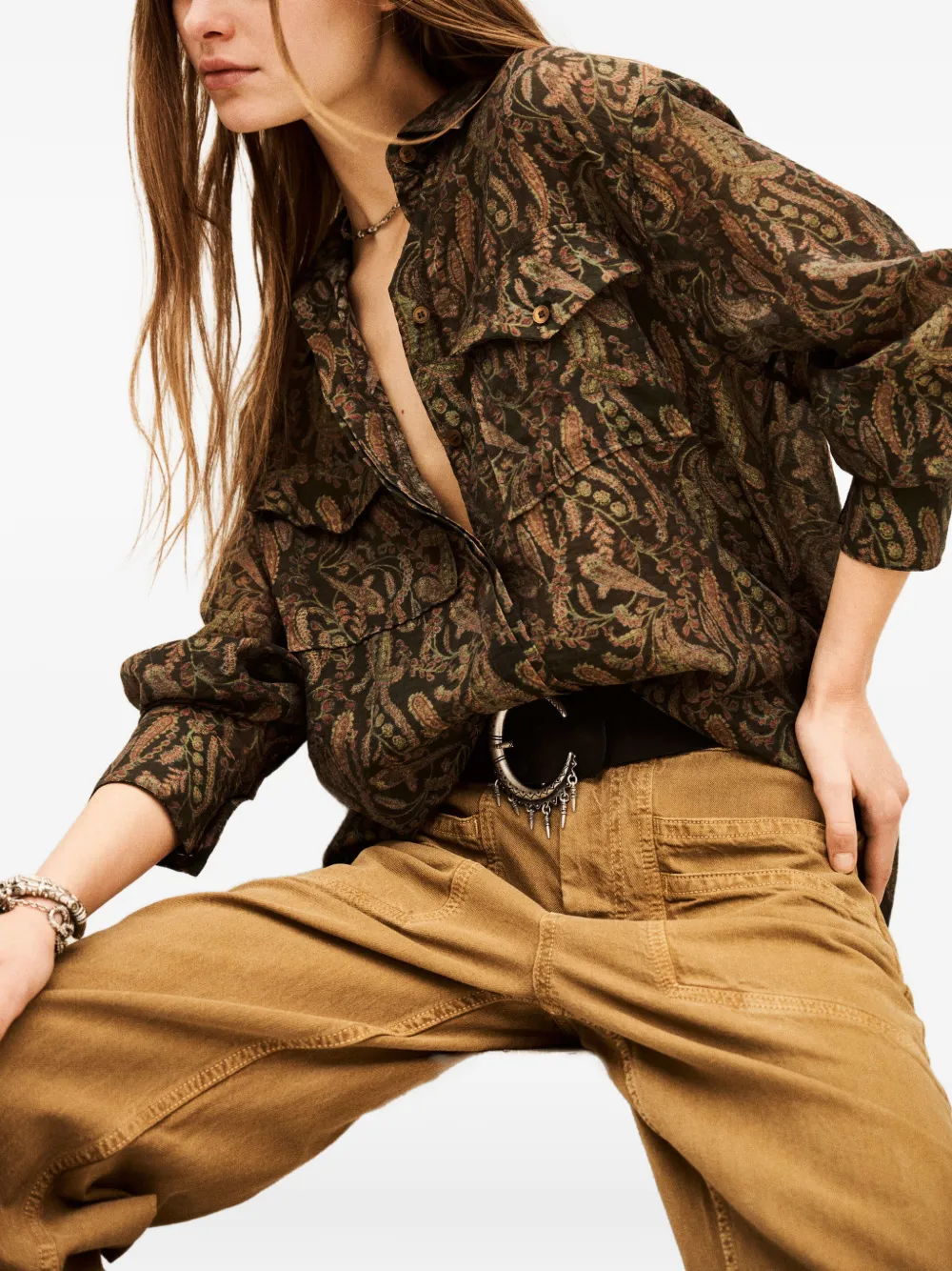 Tao Paisley-Pattern Chest-Pocket Shirt