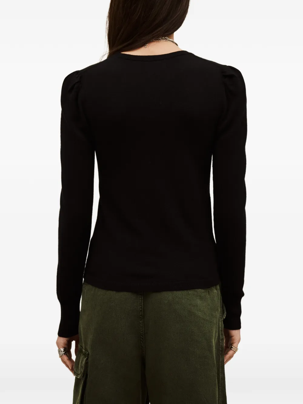 Ba&Sh Britania knitwear met pofmouwen Zwart