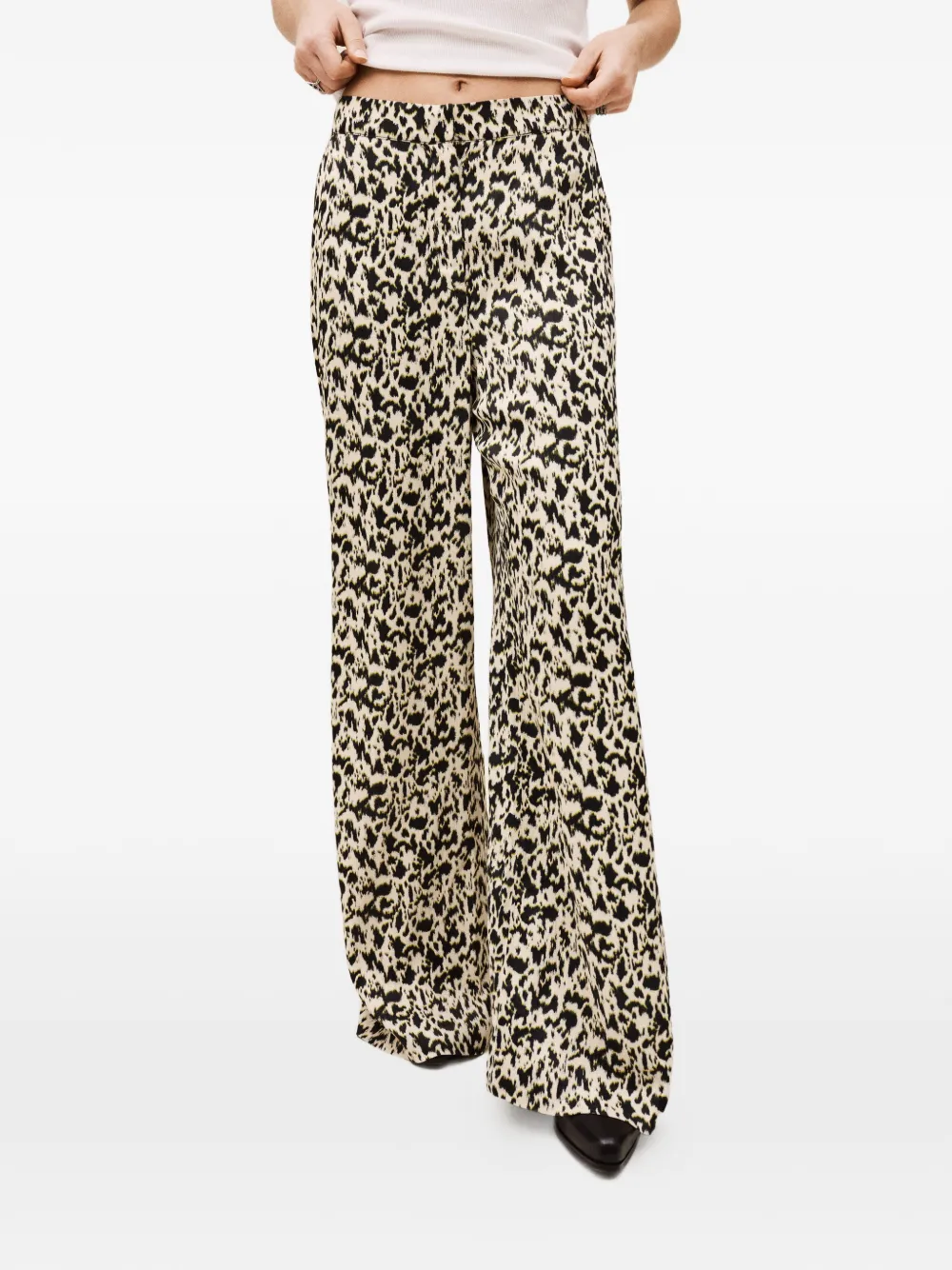 Ba&Sh Plyde broek met wijde pijpen Beige