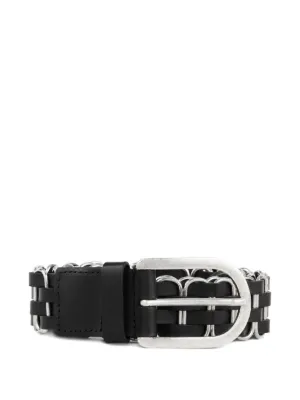 THE ATTICO ジ　アティコ　レザーベルト　ブラック　チェーン The Attico chain-detail Belt | Black | FARFETCH