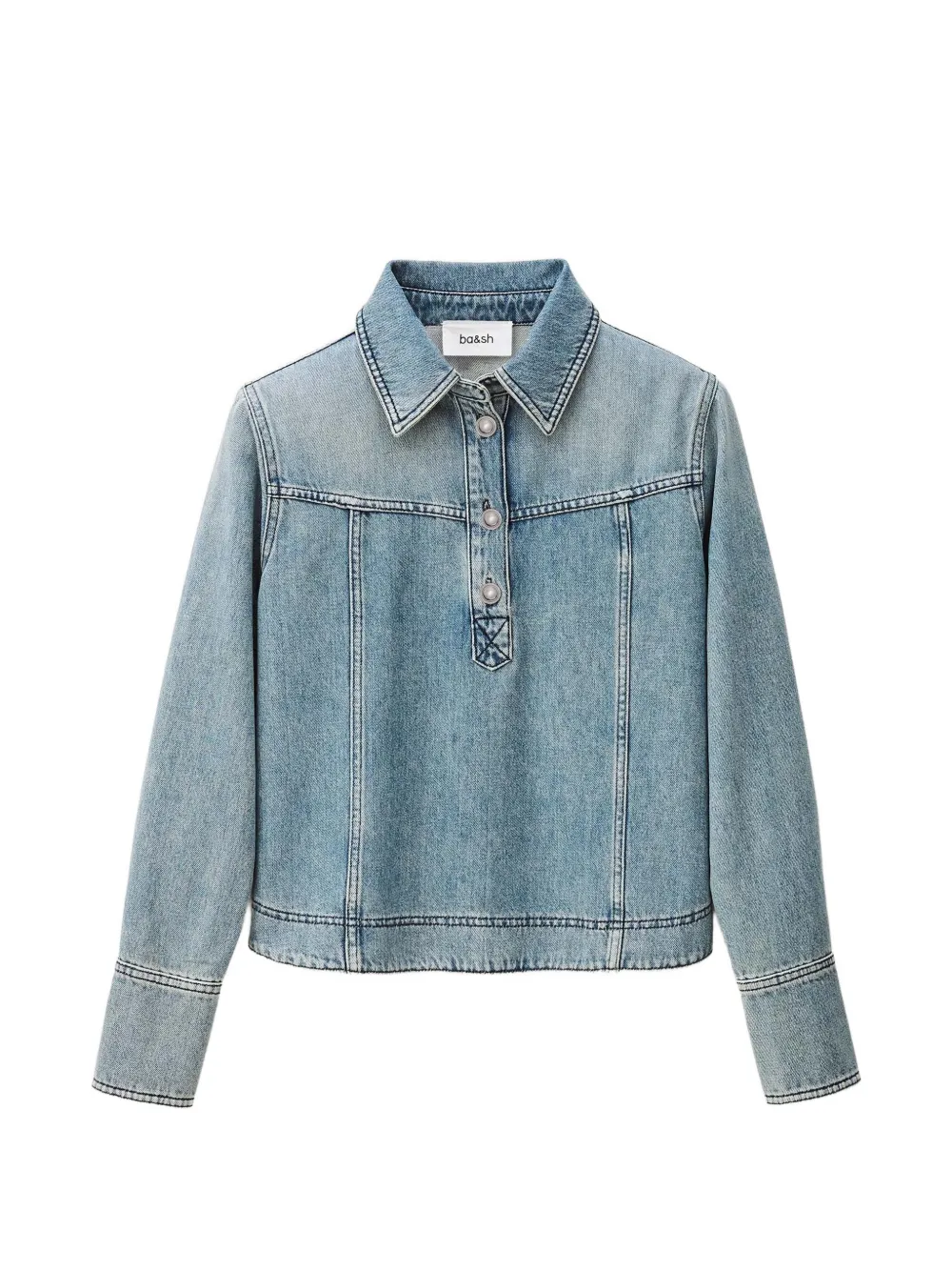 Ba&Sh Tavy buttoned polo top - Blu
