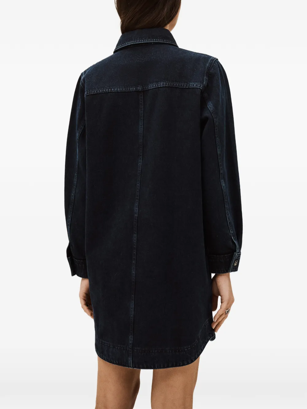 Ba&Sh Tona denim jurk met kraag met knopen Blauw