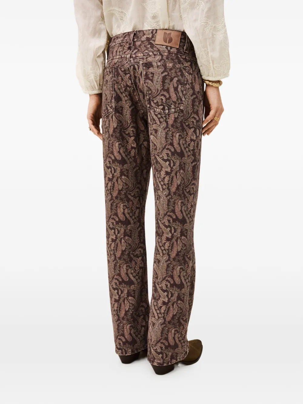 Ba&Sh Tooty jeans met paisley-print Bruin