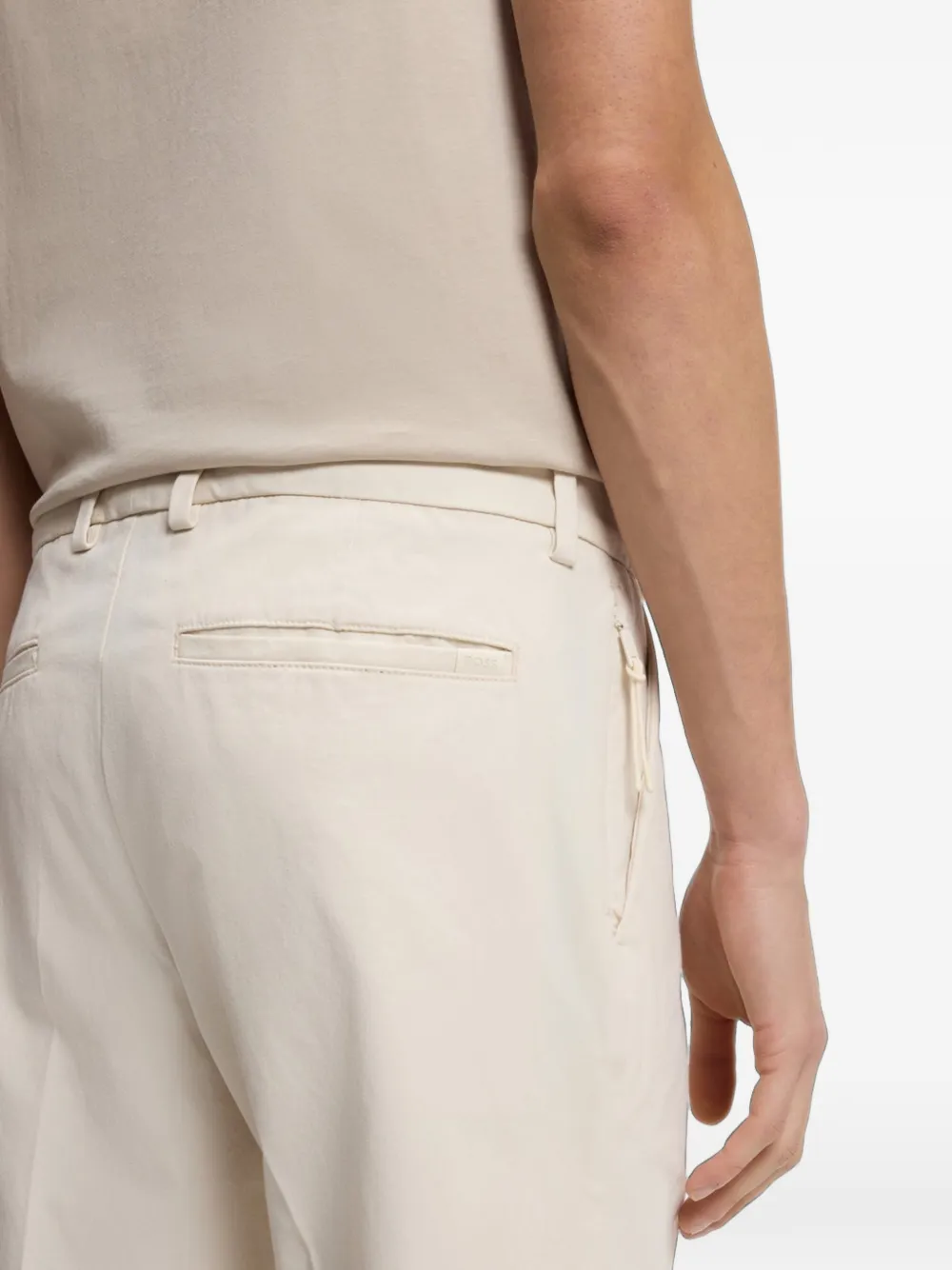 BOSS Slim-fit broek van stretch-katoenen blend Beige