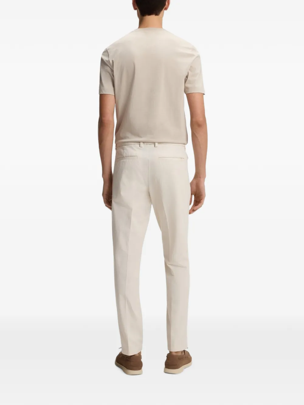 BOSS Slim-fit broek van stretch-katoenen blend Beige