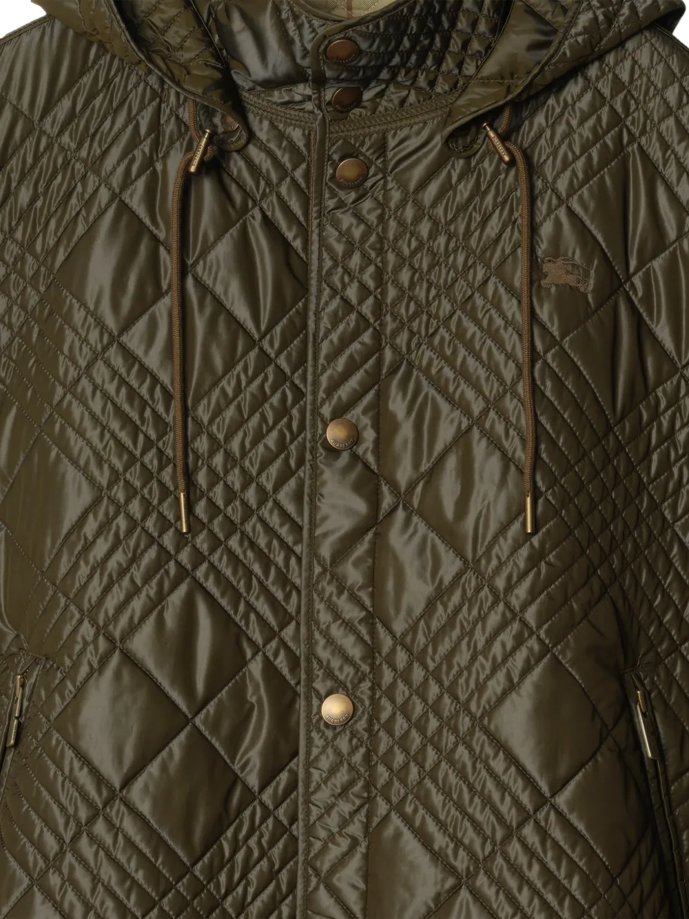  Burberry Micro Check-stitch Nylon Blend Cape - Green 