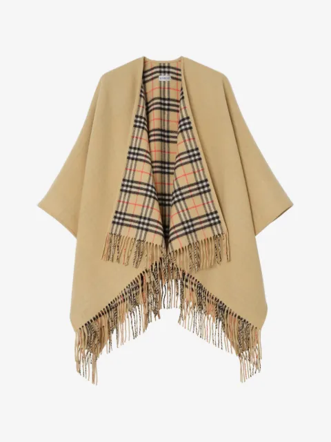 Burberry reversible fringed cape