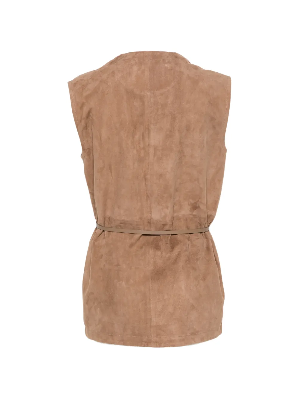 Manzoni 24 Pocket Leather Waistcoat - Brown 