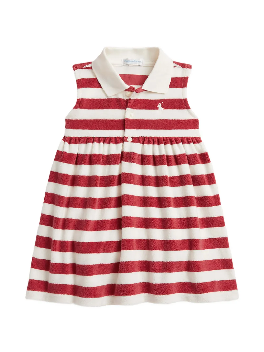 Striped-Pattern Collared Dress Set (Set Of Three)