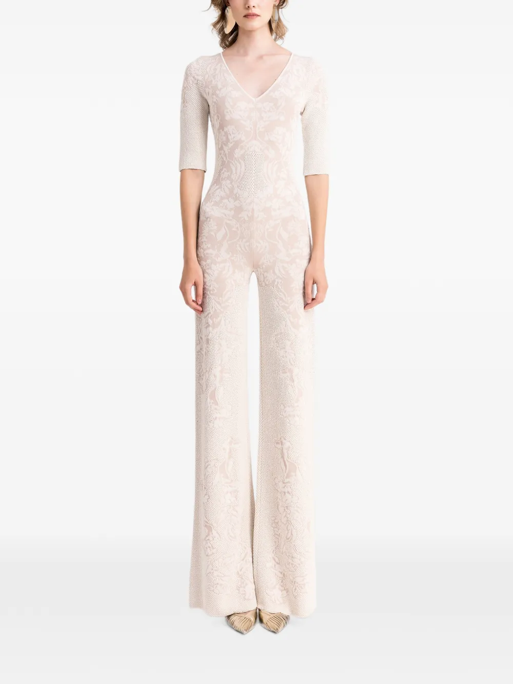 Gemy Maalouf Gemusterter Jumpsuit - Nude