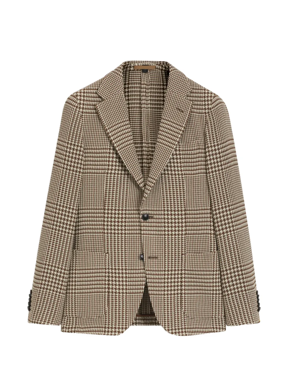 BOSS checked slim-fit blazer - Toni neutri