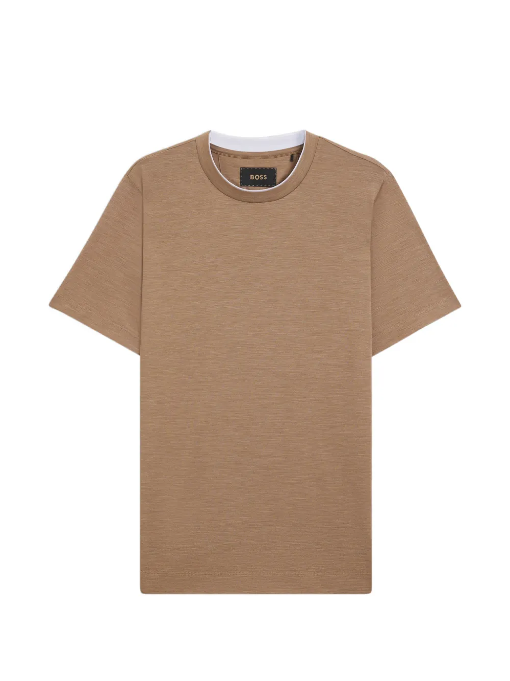 BOSS T-shirt con colletto doppio - Toni neutri