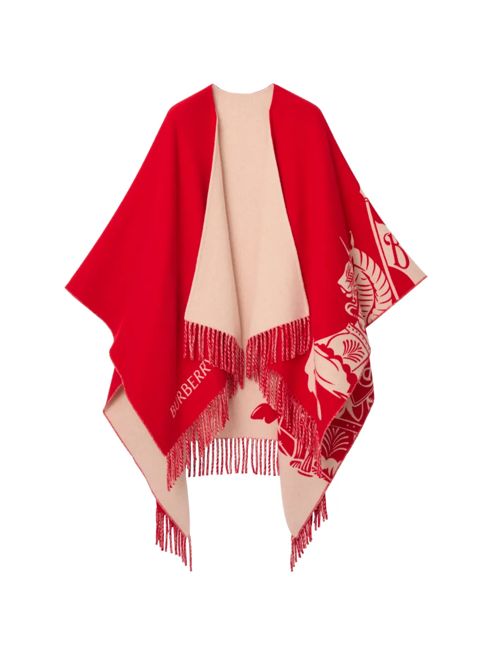 Burberry EKD wool cashmere cape - Red