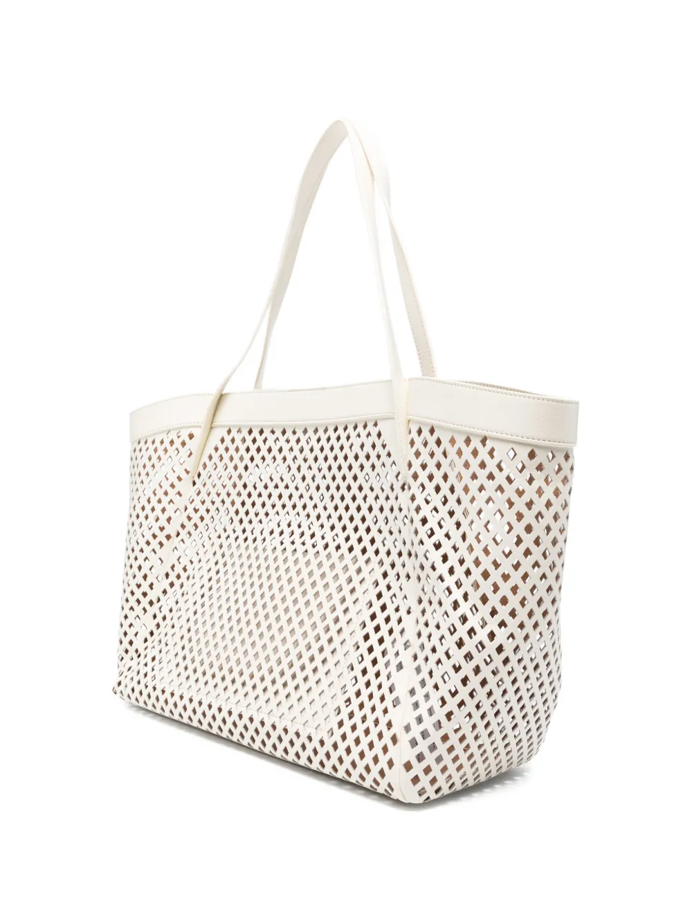 TWINSET Mesh leren shopper Wit